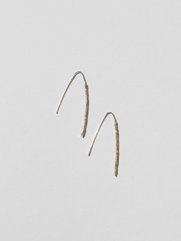 Gold Beaded Threader Earrings