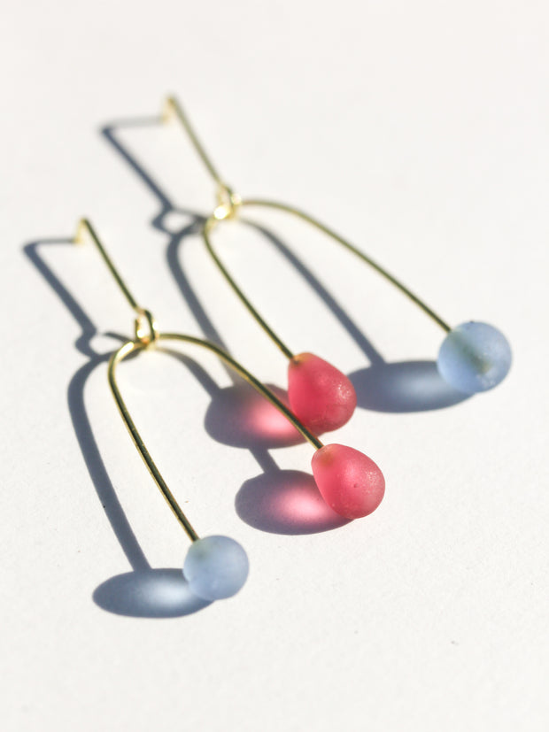 Sea Glass Mobile Earrings - Rosé Sky