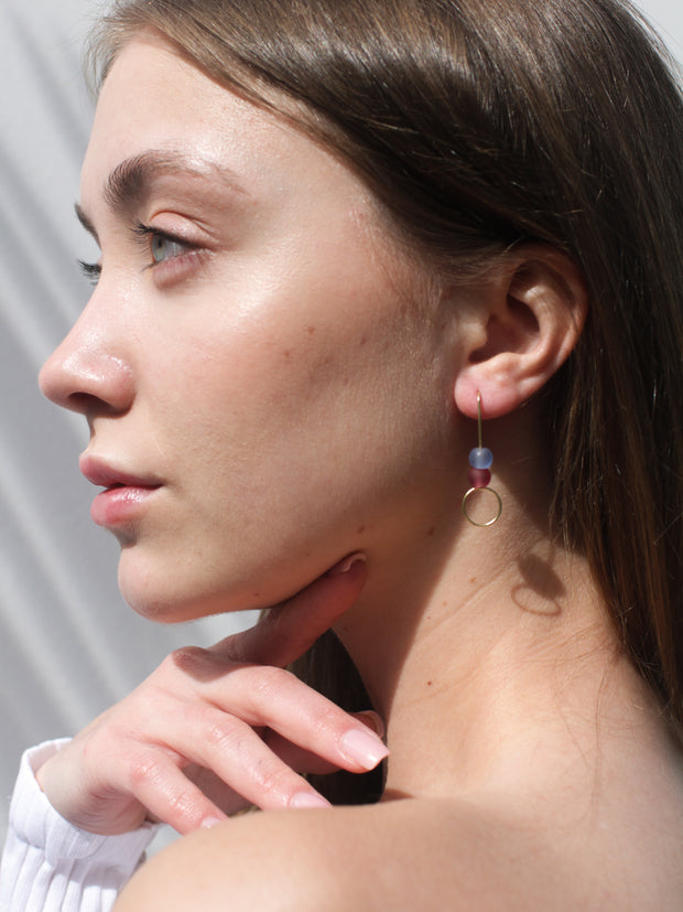 Sea Glass Stack Earrings - Rosé Sky