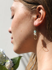 Sea Glass Stack Earrings - Aqua Surf