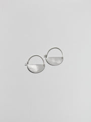 Matte Silver Half Moon Earrings