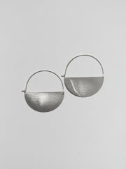 Matte Silver Half Moon Earrings
