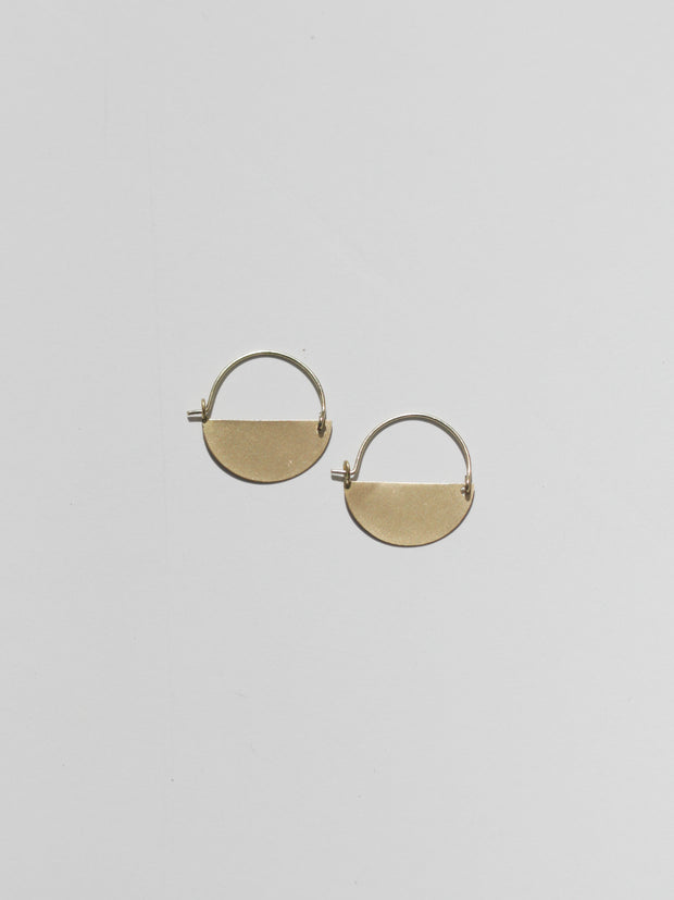 Matte Gold Half Moon Earrings