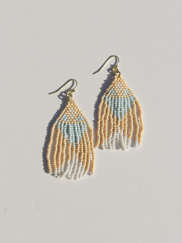 Beaded Fringe Earrings - Desert