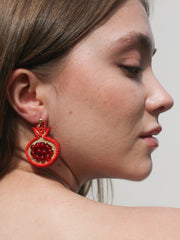 Pomegranate Beaded Earrings