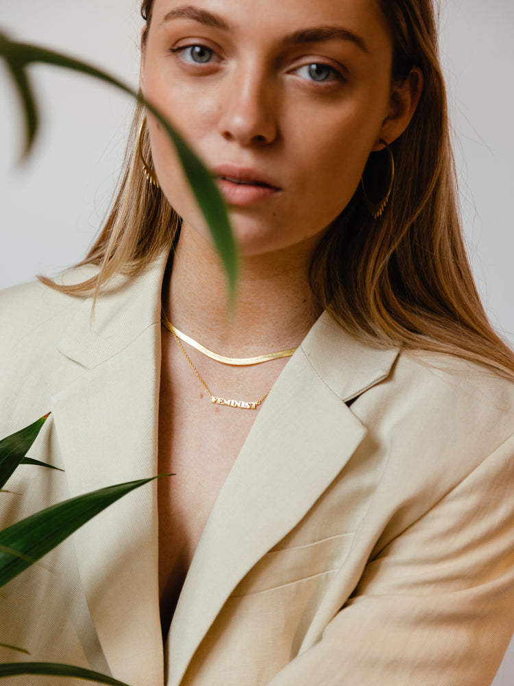 【HYERES LOR】25SS★ Essence (W) Herringbone Chain Necklace LuxeHerringboneChain-