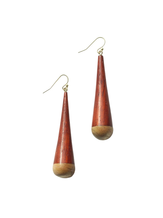 Wood Cone Earrings