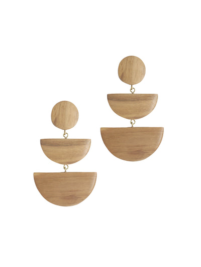 Wood triad earrings 